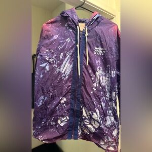 Diesel Purple Tie-Dye Windbreaker with Navy Trim